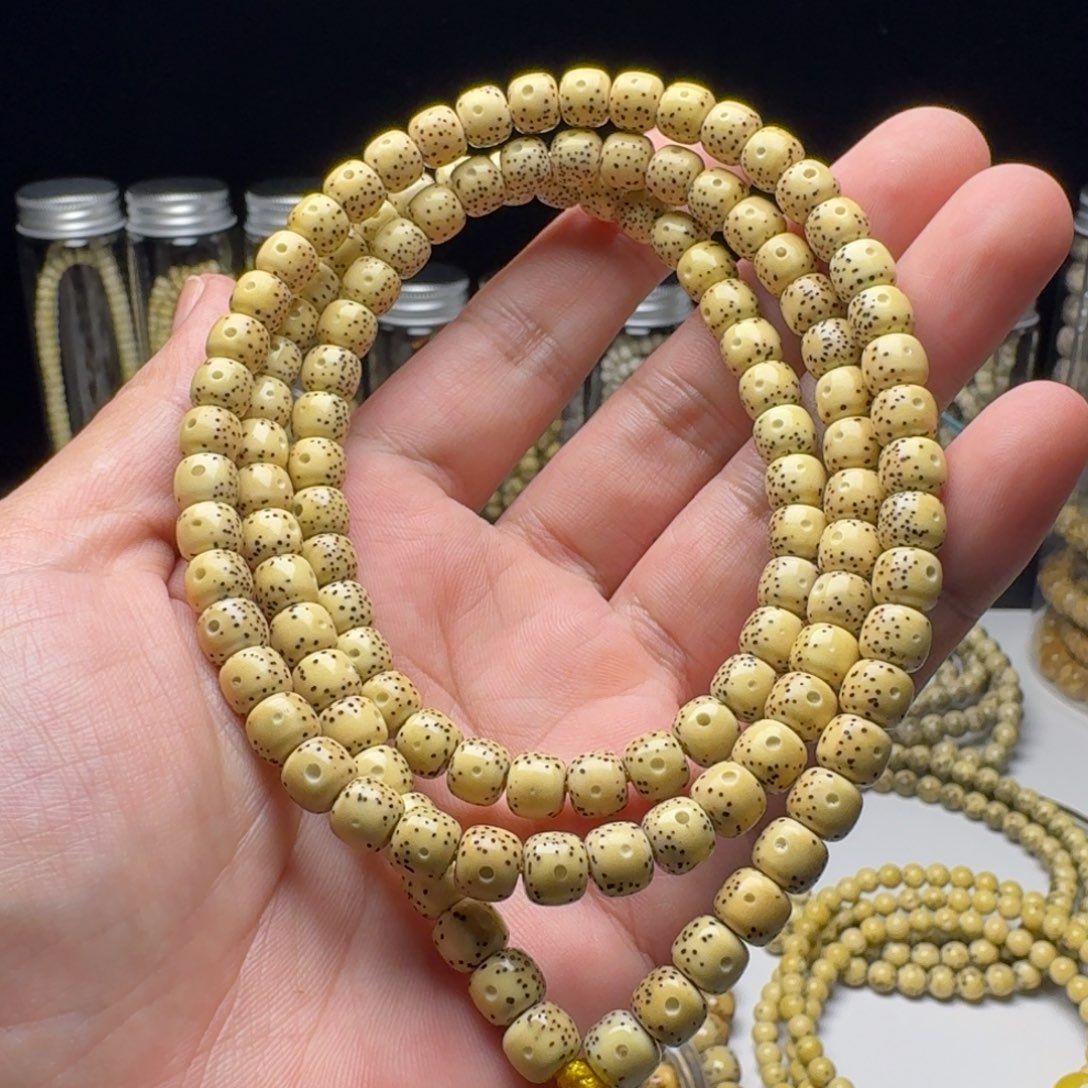 手串星月菩提原白老型月留白108