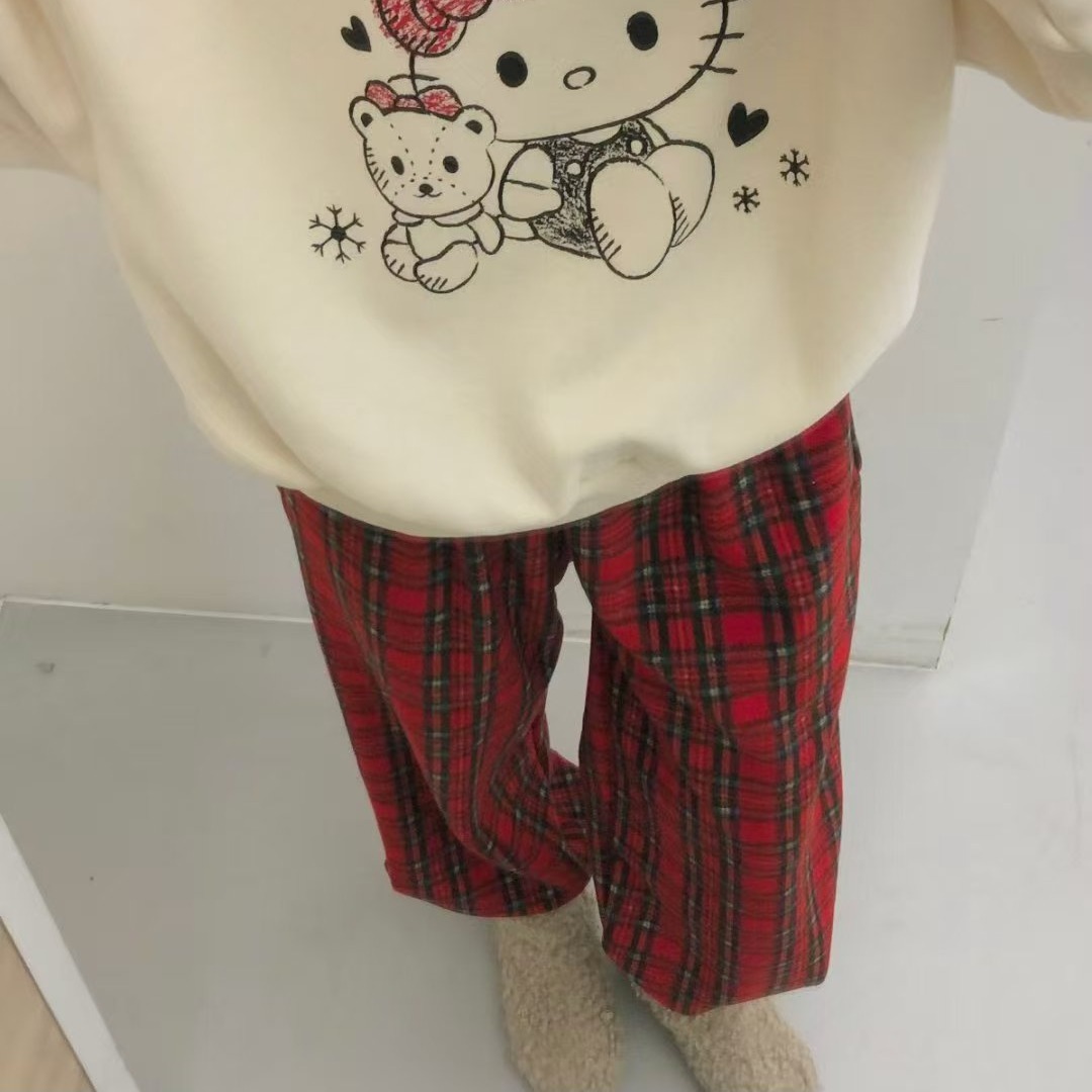 韩国东大门ballon｜圣诞风加绒卫裤211781207