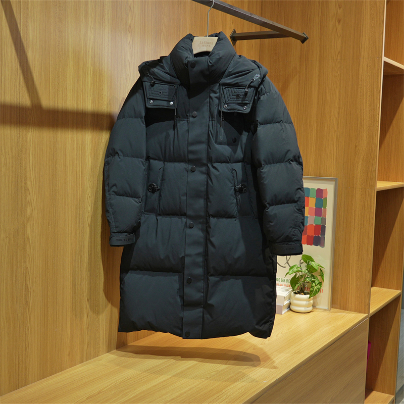 冬季男士90鸭绒防风防寒保暖简约百搭休闲中长款连帽羽绒服ZJ228
