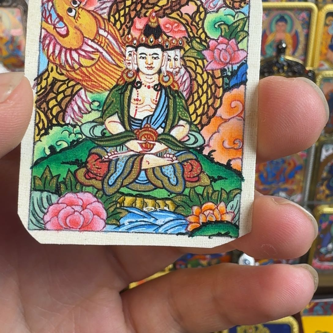 吊坠纯手绘大日如来唐卡