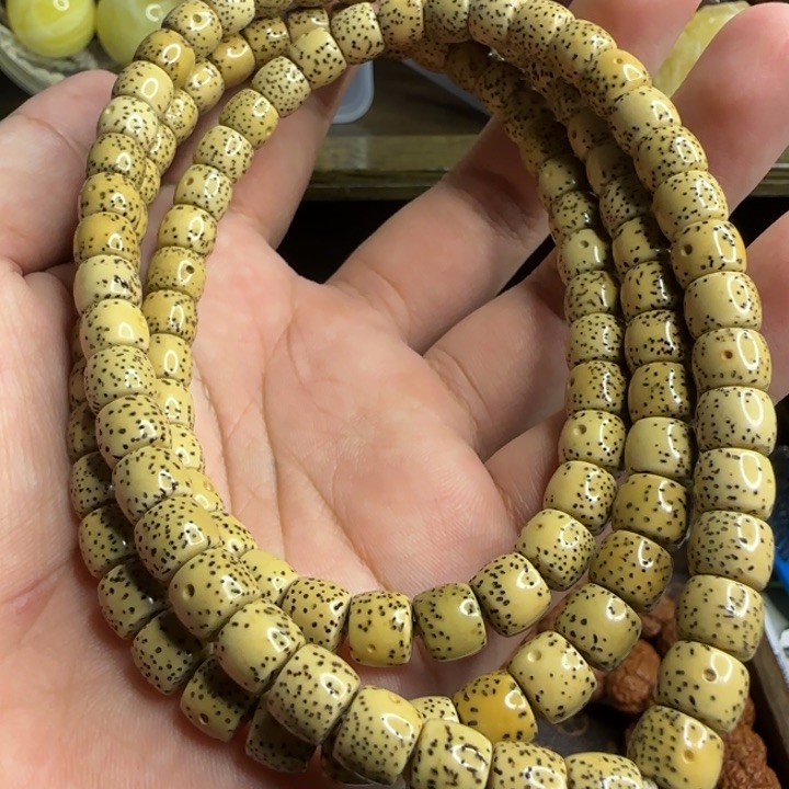 星月菩提手串原生态正月大留白精工直切毛感料