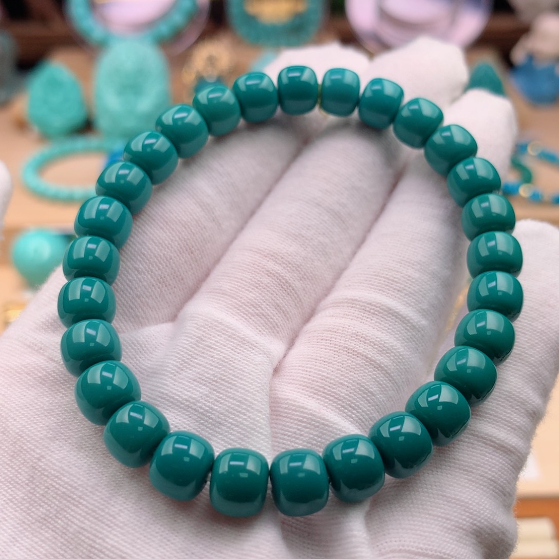 绿松石珠宝奇石未镶嵌8mm