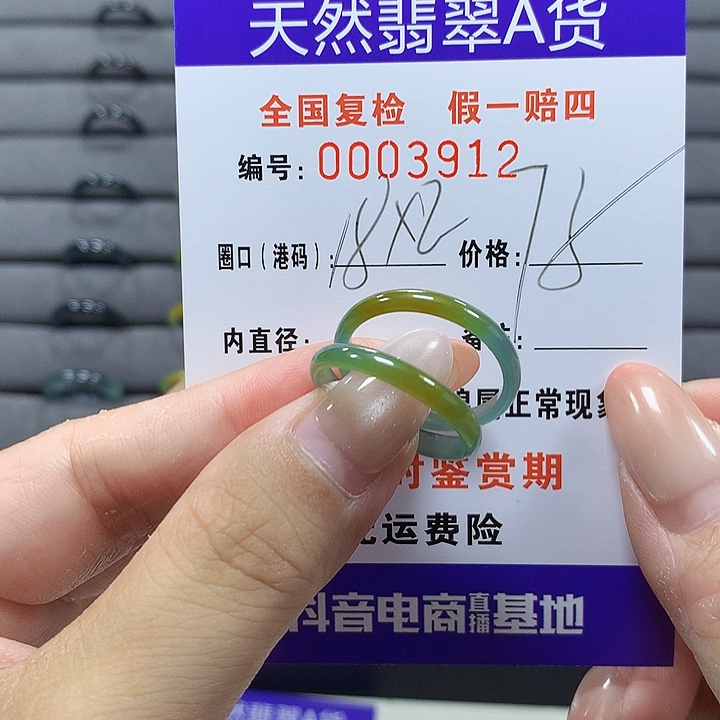 平***乐未镶嵌戒圈翡翠3912