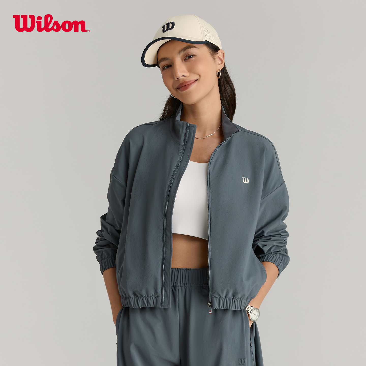 Wilson威尔胜官方流光风女子Bagel轻盈透气贝果夹克外套WW20098