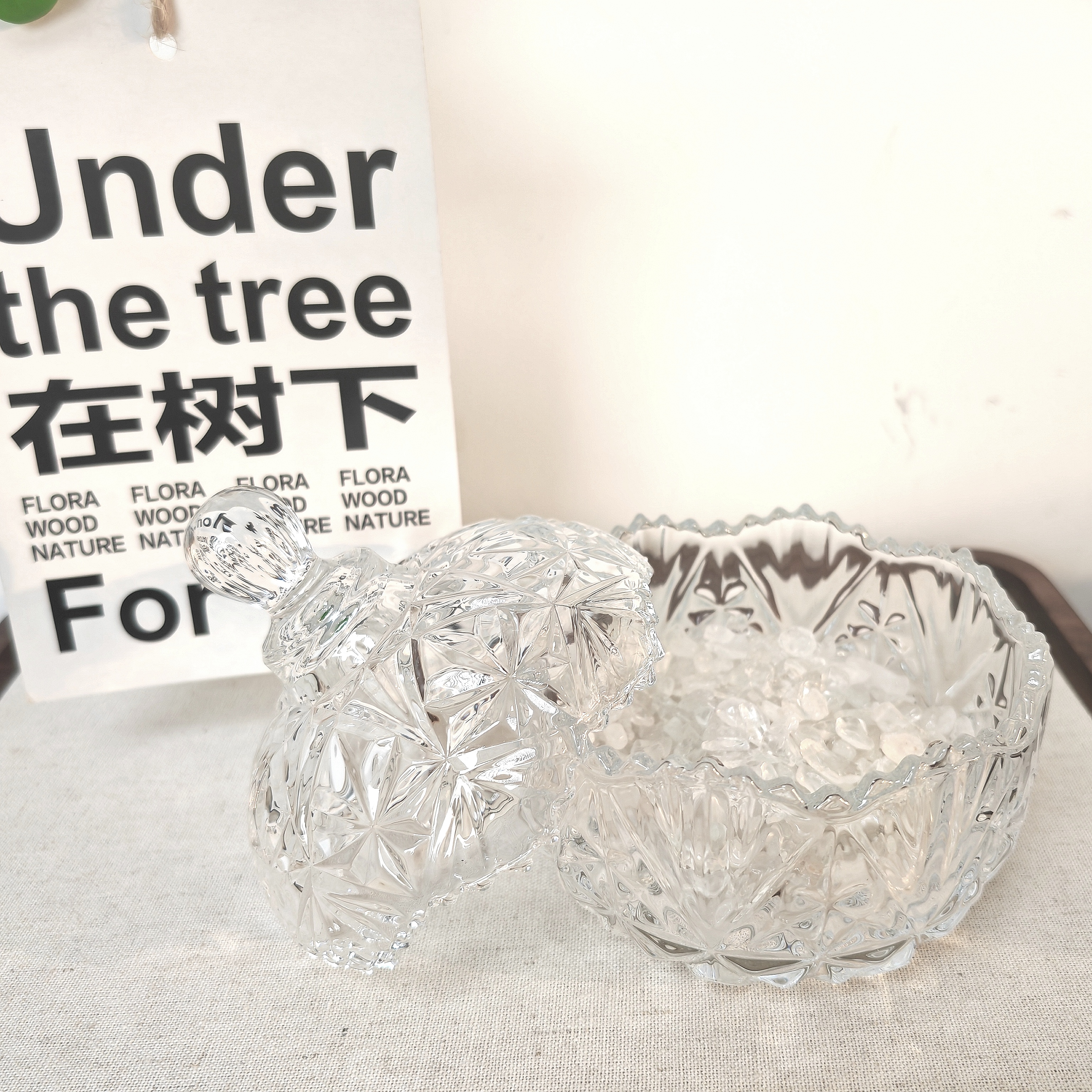 水晶消磁碗玻璃配消磁石