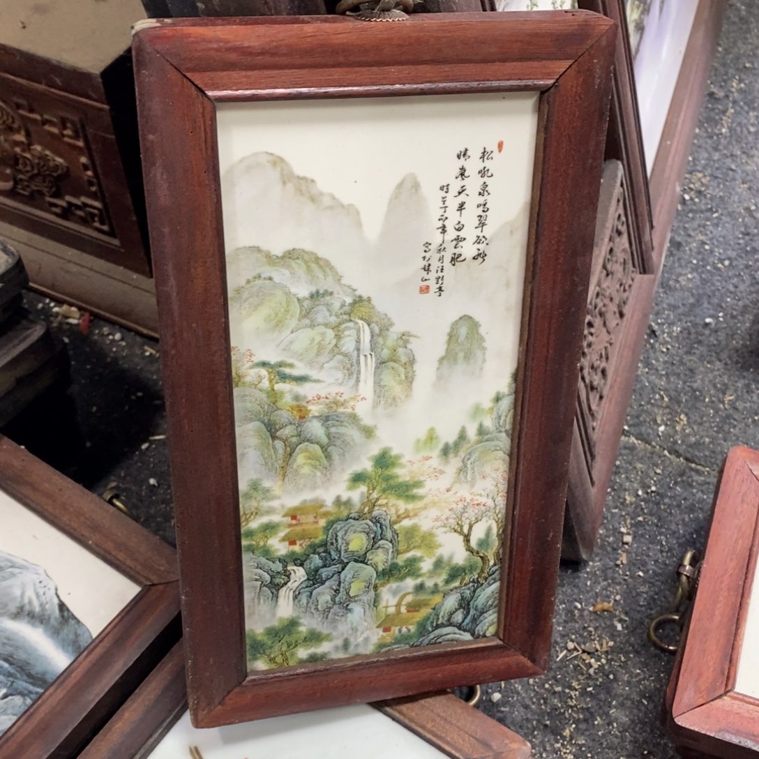 瓷片28*16*1景德镇瓷板画柴窑烧制