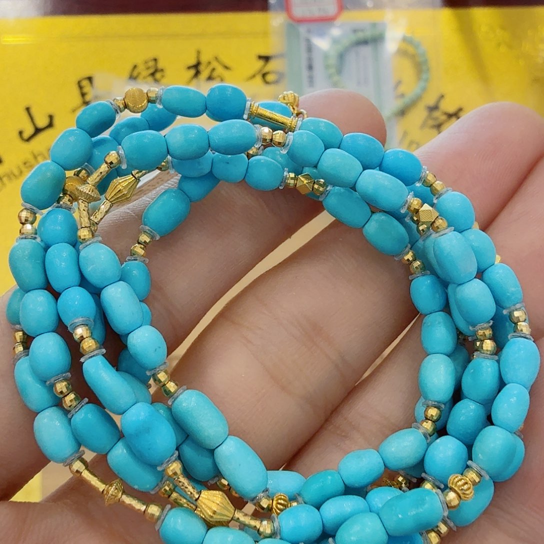 绿松石18K金镶嵌配饰