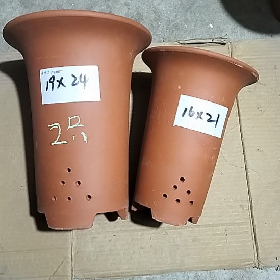 紫砂红泥兰花盆两个