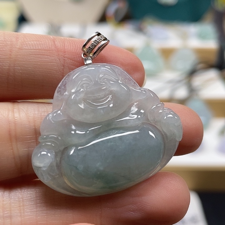 翡翠未镶嵌颈饰天然翡翠佛公58号