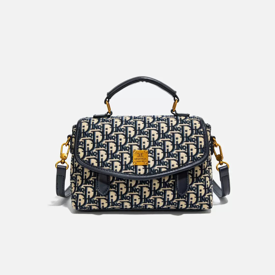 1513高级感轻奢刺绣邮差包老花手提单肩斜挎包