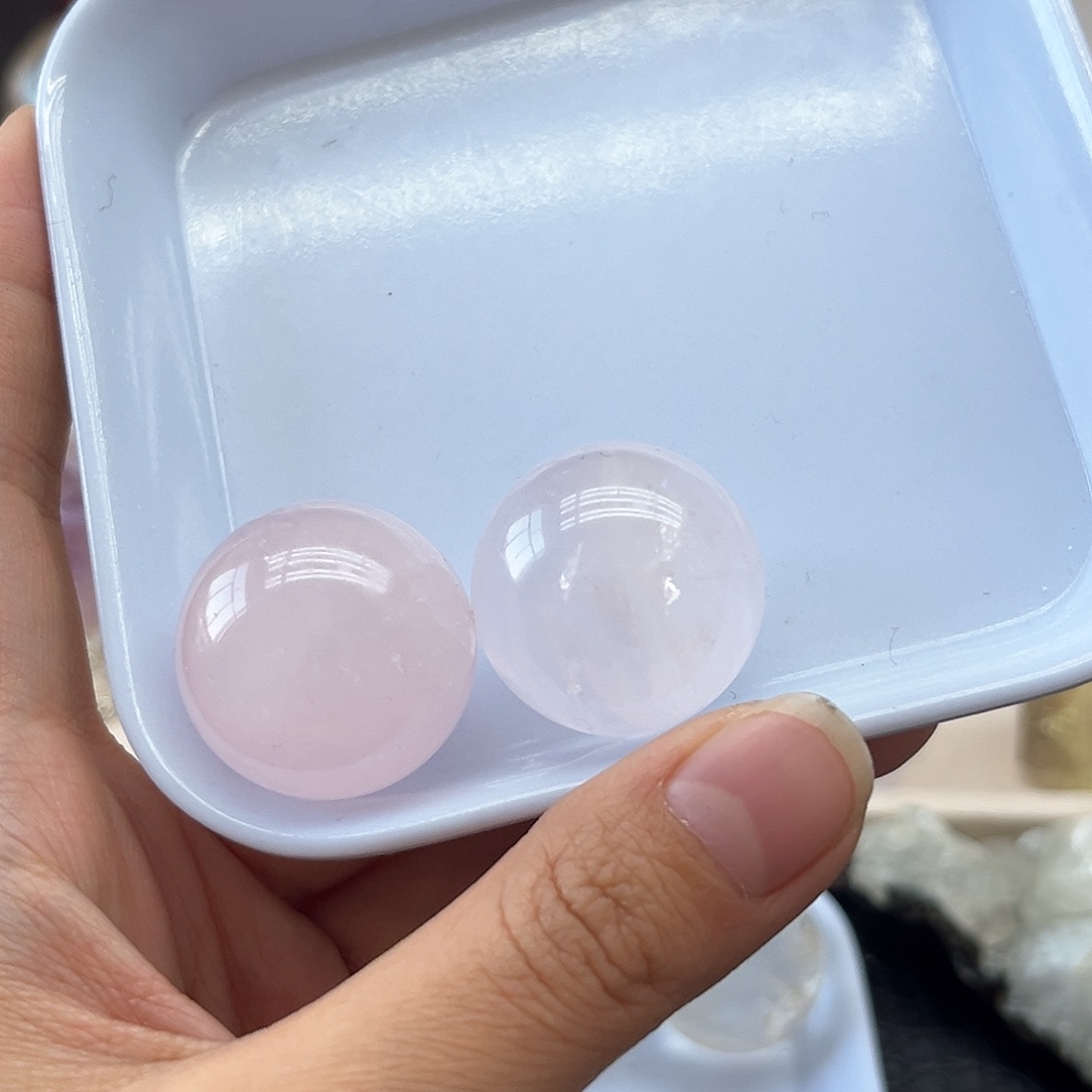 珠宝半成品未镶嵌水晶69粉晶单珠