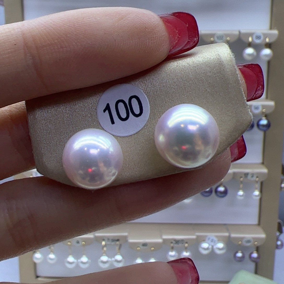 淡水珍珠耳饰18K金镶嵌