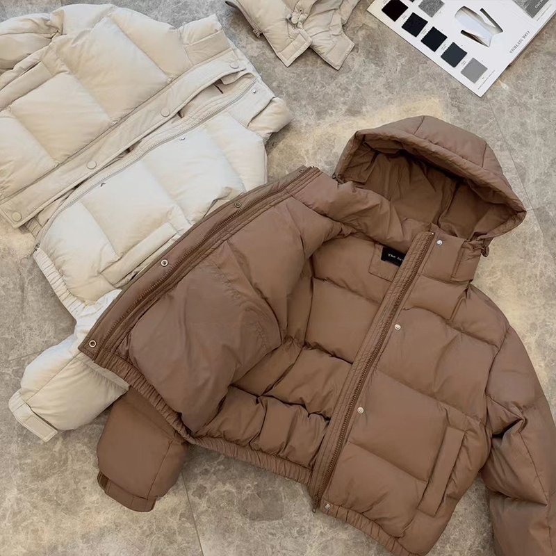2025年秋冬新款时尚立领连帽可拆卸加厚保暖棉服上衣外套韩版