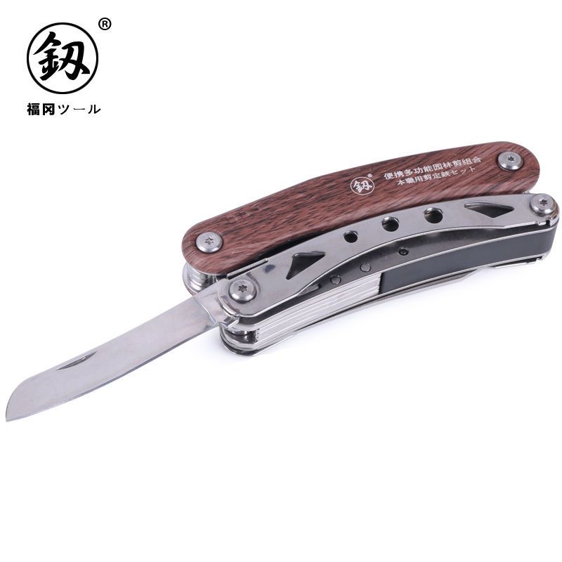 日本福冈折叠园林剪刀园艺修剪多功能工具锯子开瓶器组合FO-4118