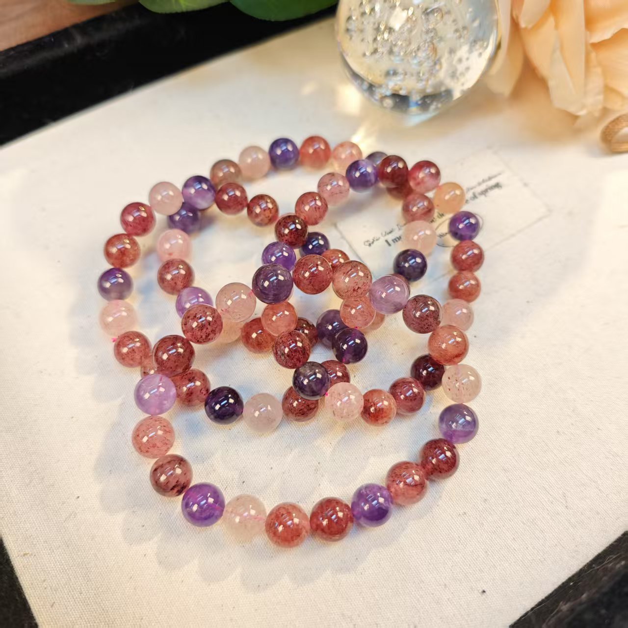 紫超七水晶素圈浓色手链9+(多样发其一) SS15