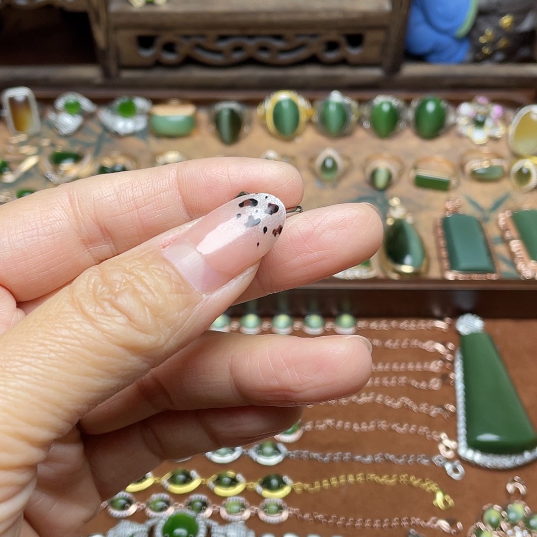 和田玉（碧玉）银S925镶嵌吊坠(赠链)