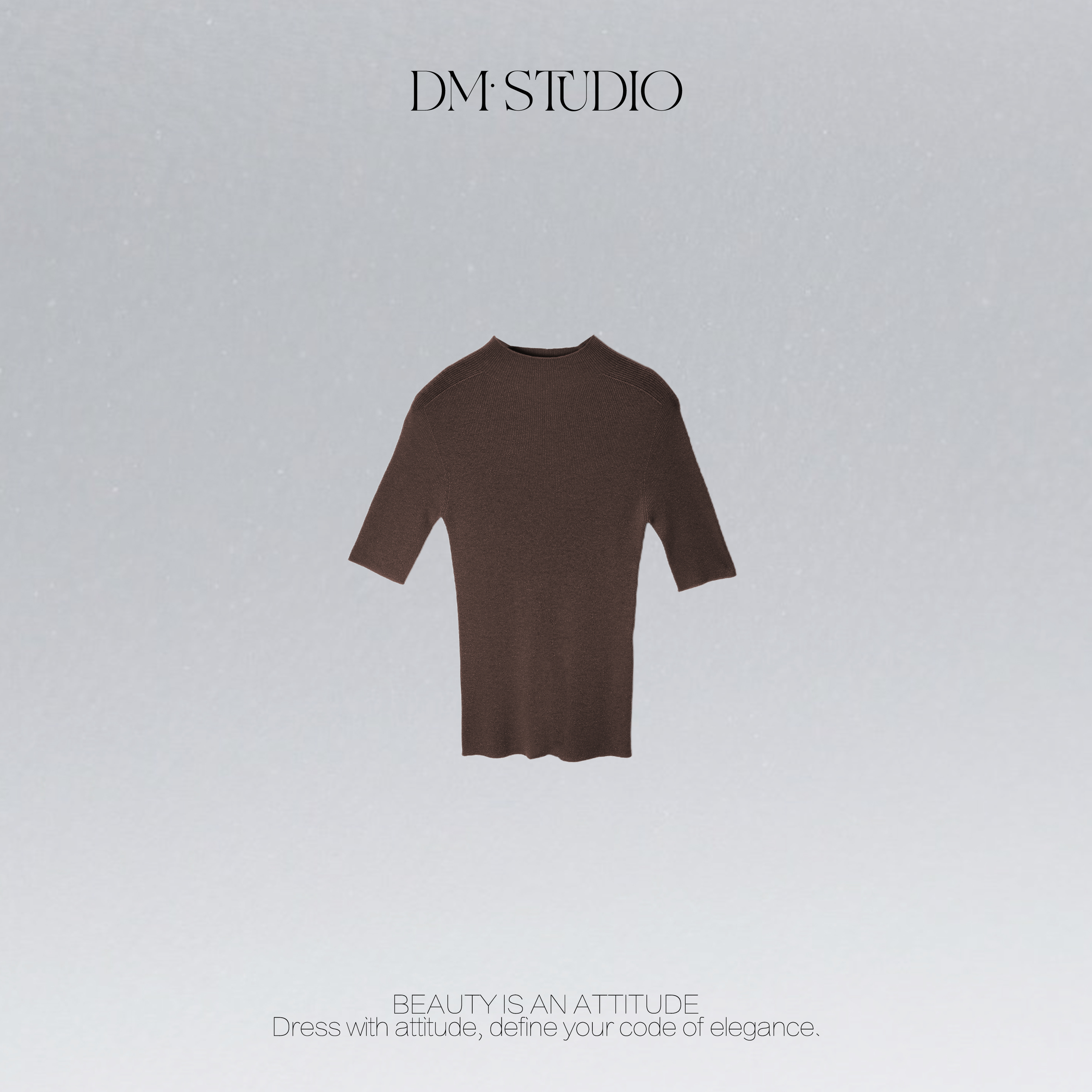 DEDM•STUDIO100%羊毛金银丝纯色显瘦中袖针织衫上衣2508ZZS/8812