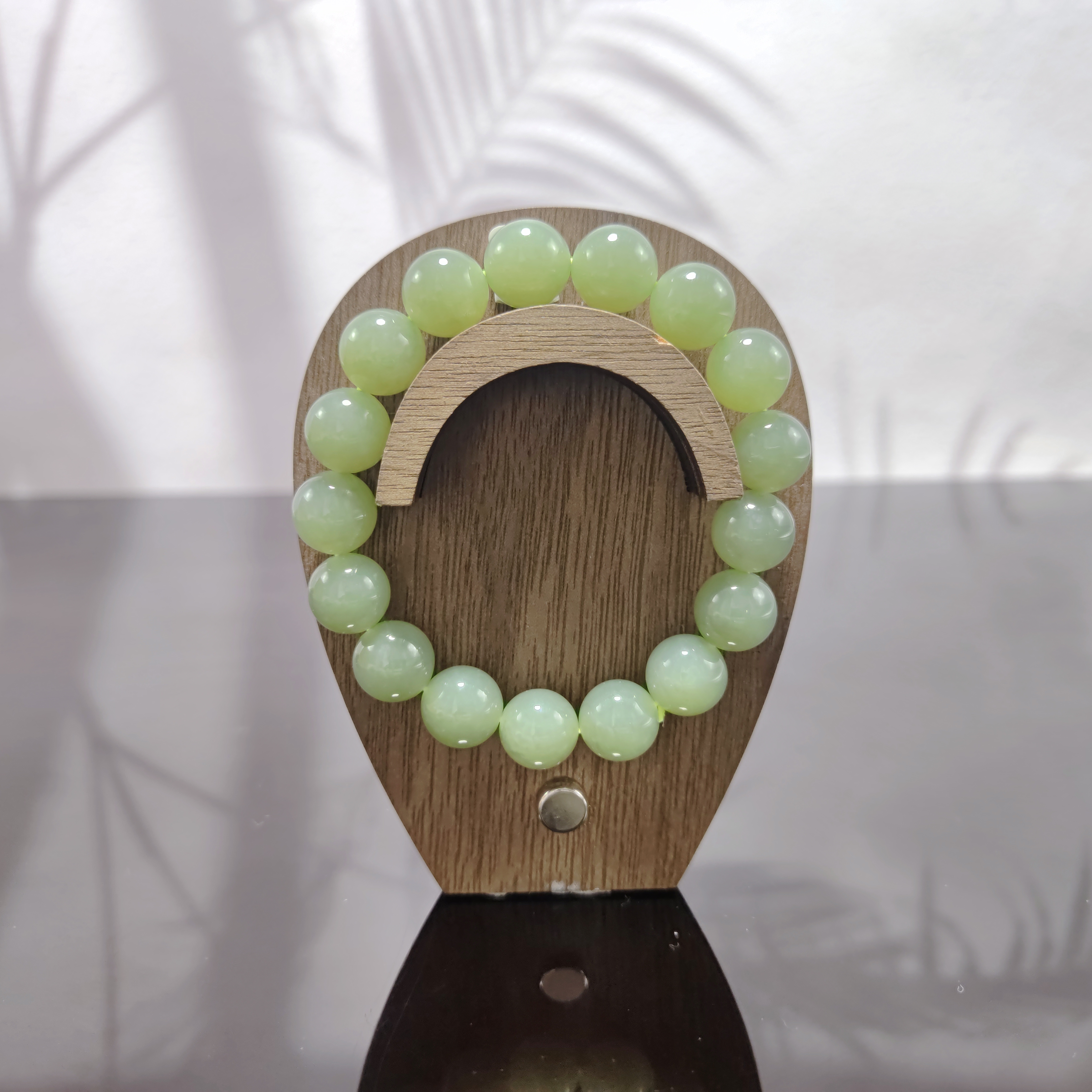 H和田玉圆珠手串（卡12）3788