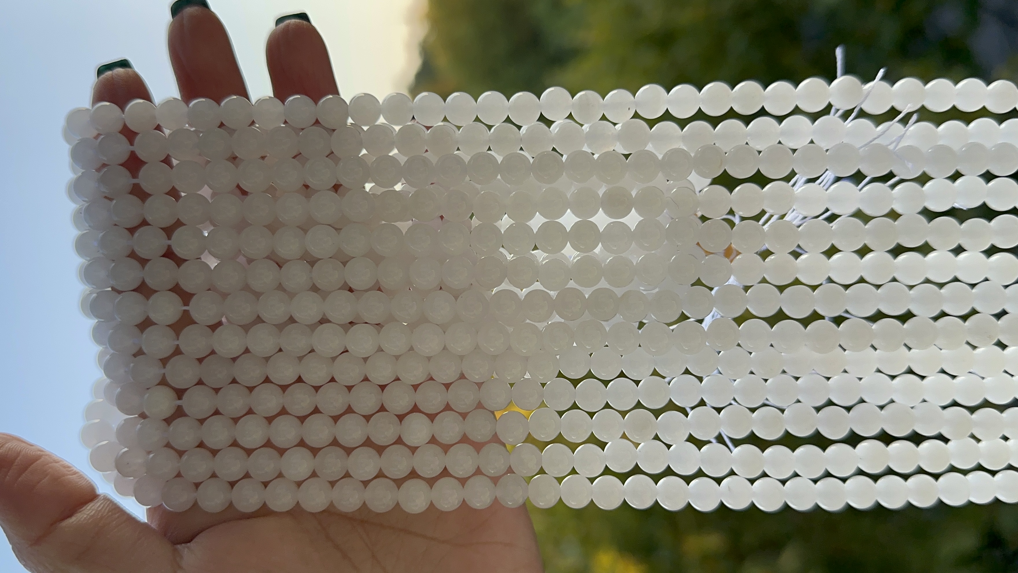 白玉 半成品DIY散珠串珠