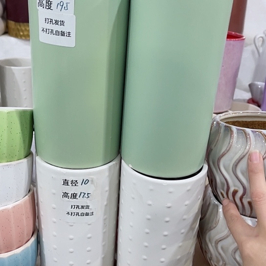 多肉绿植陶瓷花盆9.9包邮，有孔