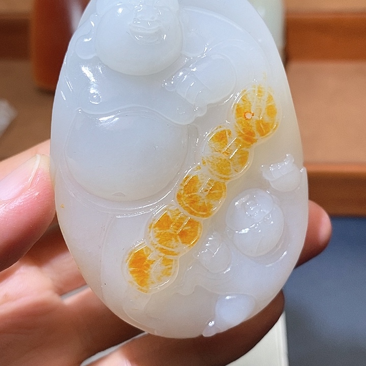 迷***茫和田玉未镶嵌挂件