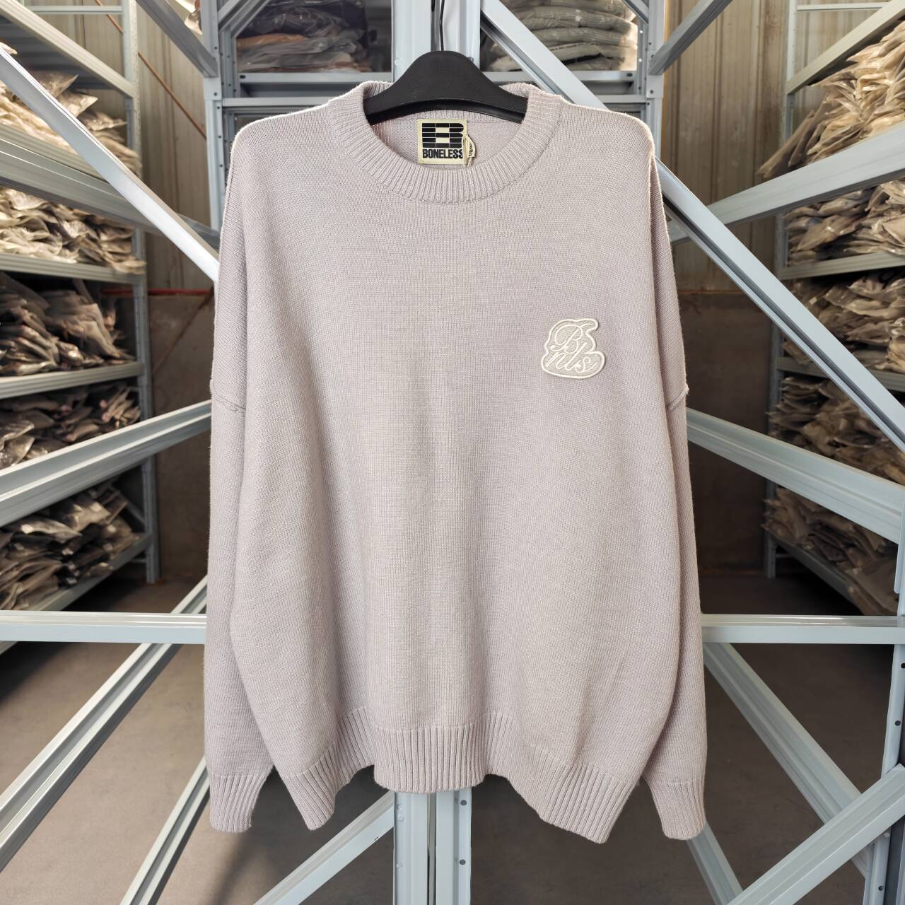 BLS短宽重磅套头毛衣K5065奶咖色