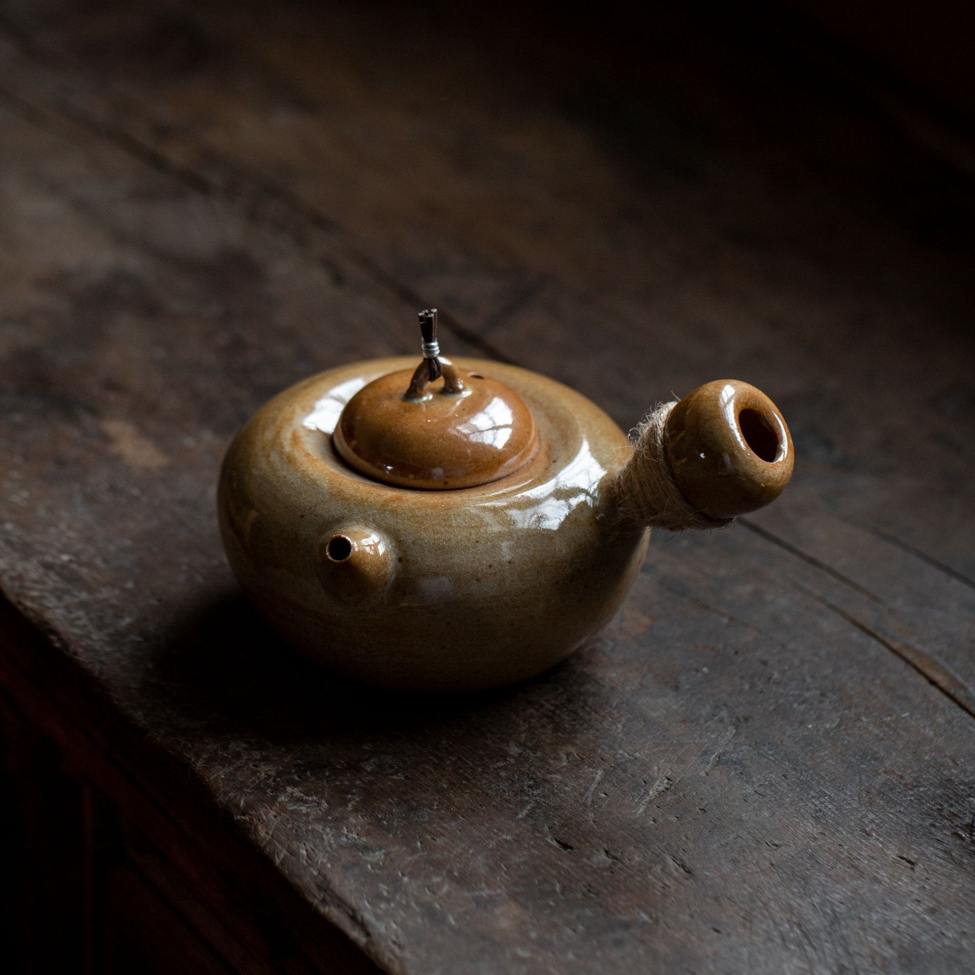 【560ml礼盒装】柴烧侧把壶复古温茶器陶壶烧水壶提梁烧水煮茶壶