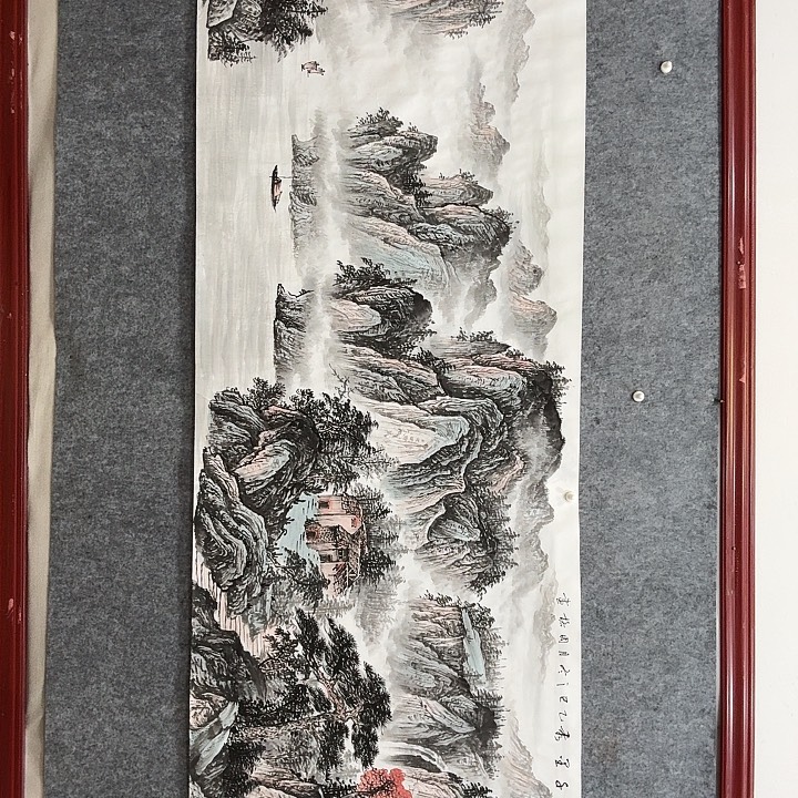 国画手绘国画云峰千里秀