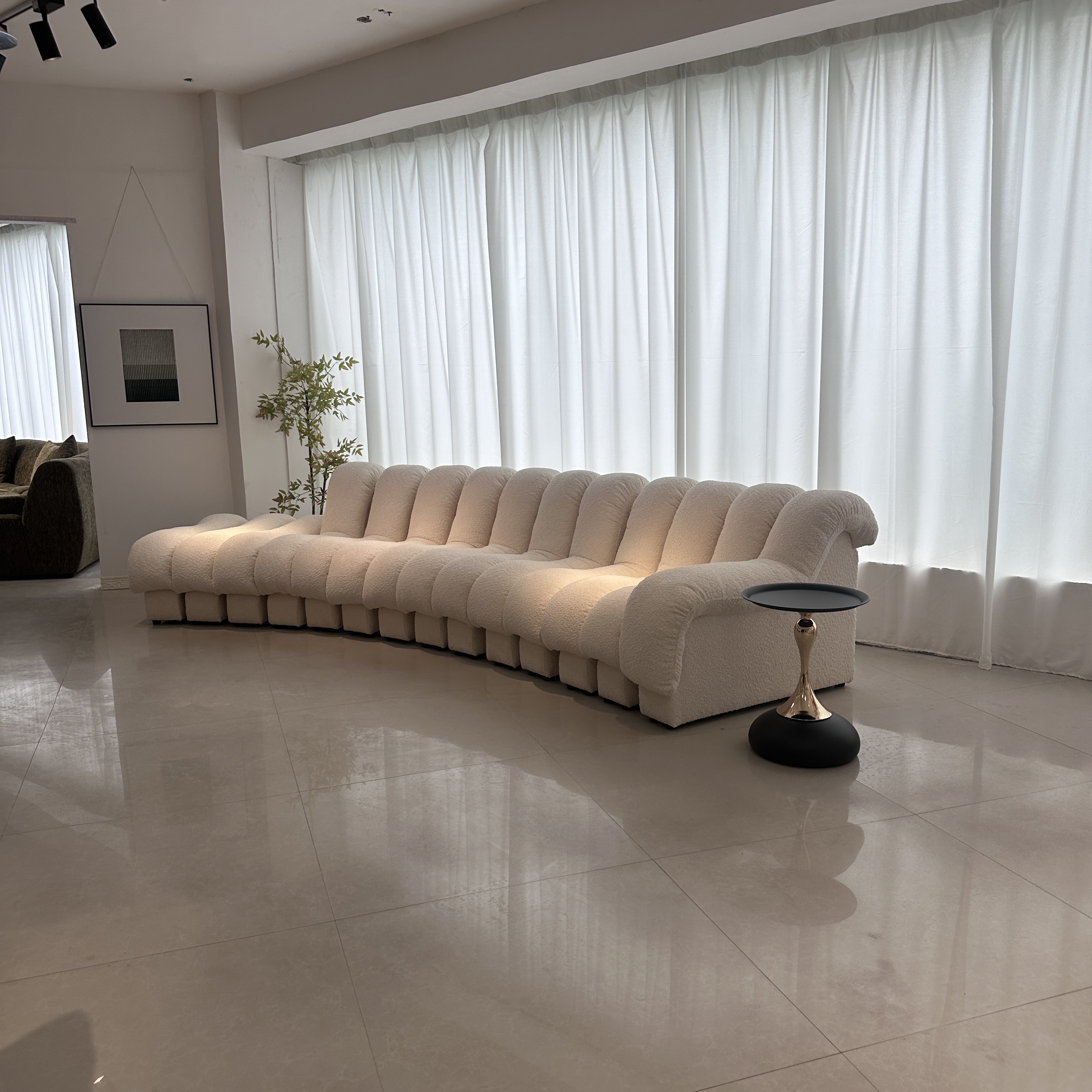 意式极简DeSedeDS600设计师款蛇形布艺沙发酒店S形别墅房模块组合