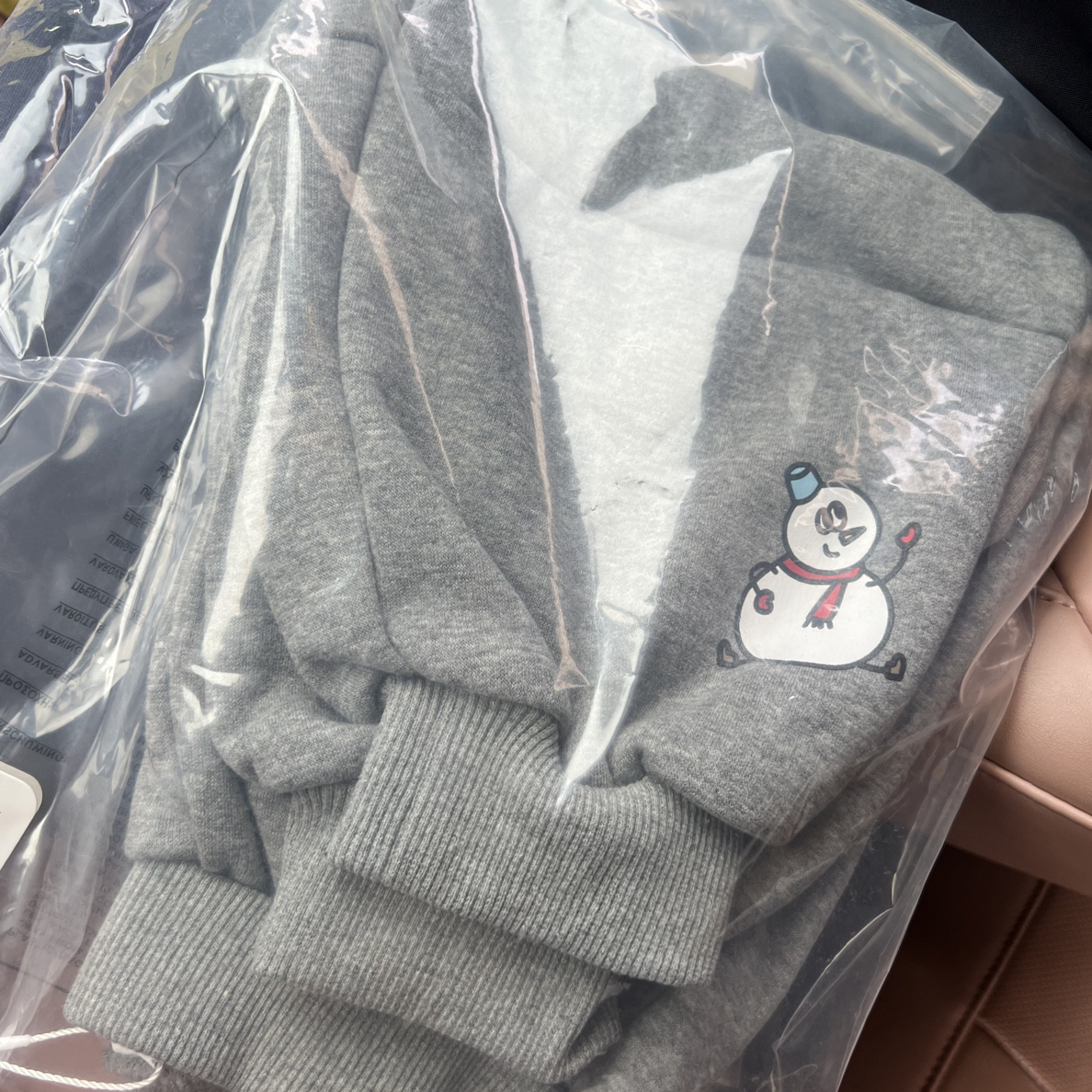 雪人两色25年新款男女童加绒卫裤