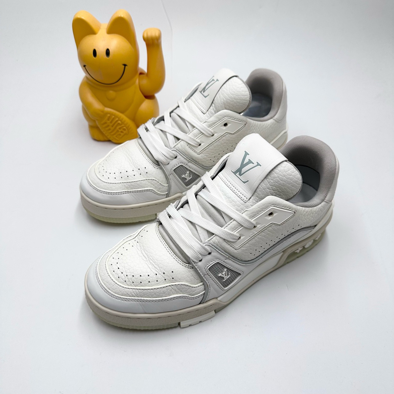 95新 LouisVuitton/路易威登 Lv/37.5码/白水泥Trainer板鞋BB0670
