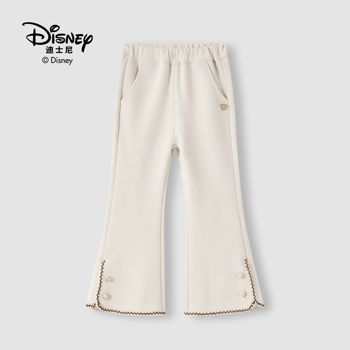 Disney/迪士尼女童少女风长裤百搭休闲裤童装外穿喇叭裤