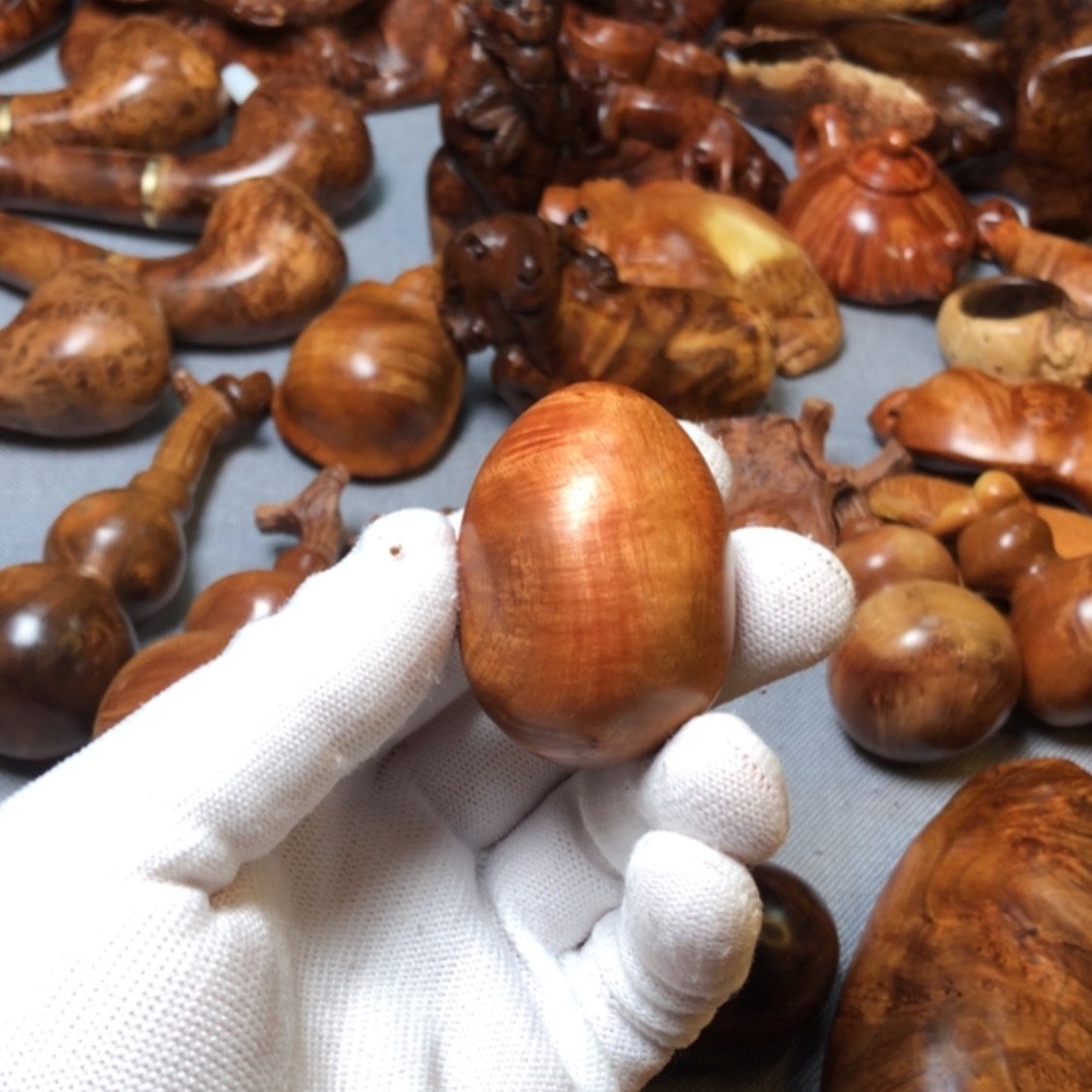 【闪购商品】木麻梨疙瘩火琉璃手把件