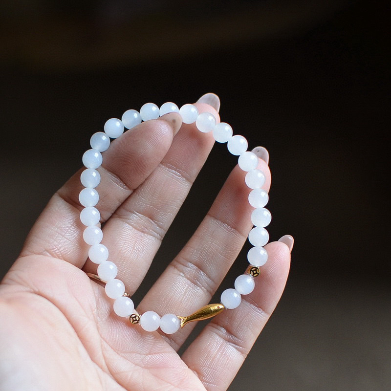 天然和田玉老料白玉精致手链