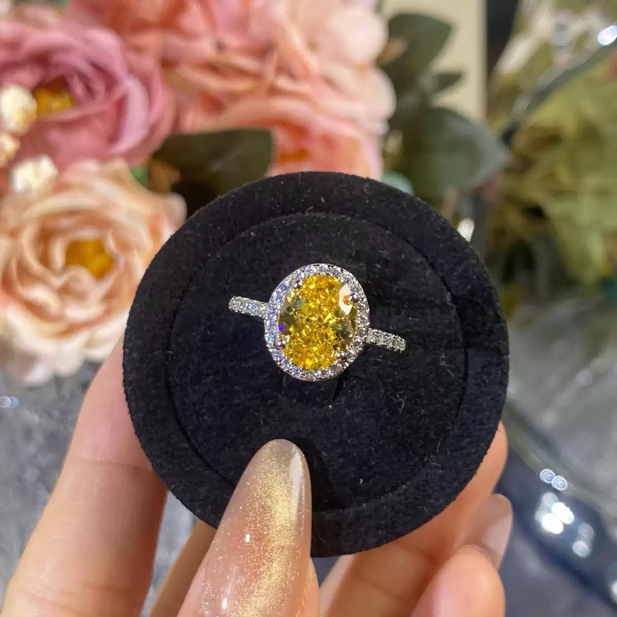 铜合金戒指 黄色小旦面戒指NW8912