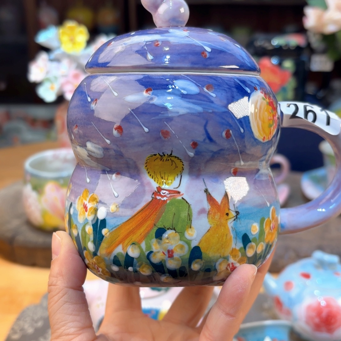 景德镇手绘高温釉下彩陶瓷茶具