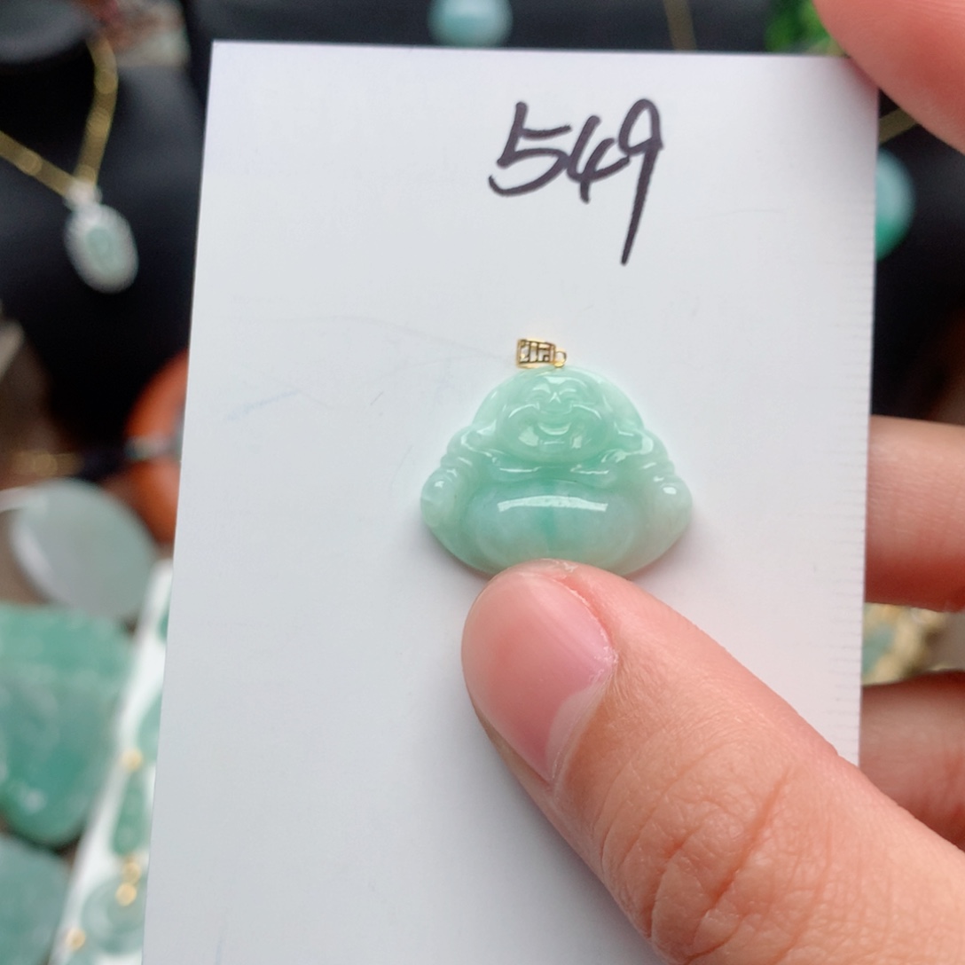 翡翠颈饰18K金镶嵌吊坠