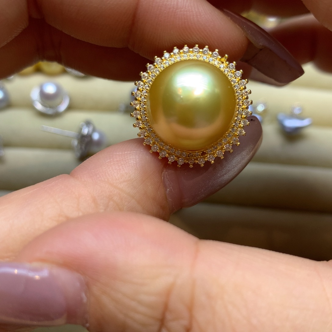 银S925镶嵌戒指海水珍珠