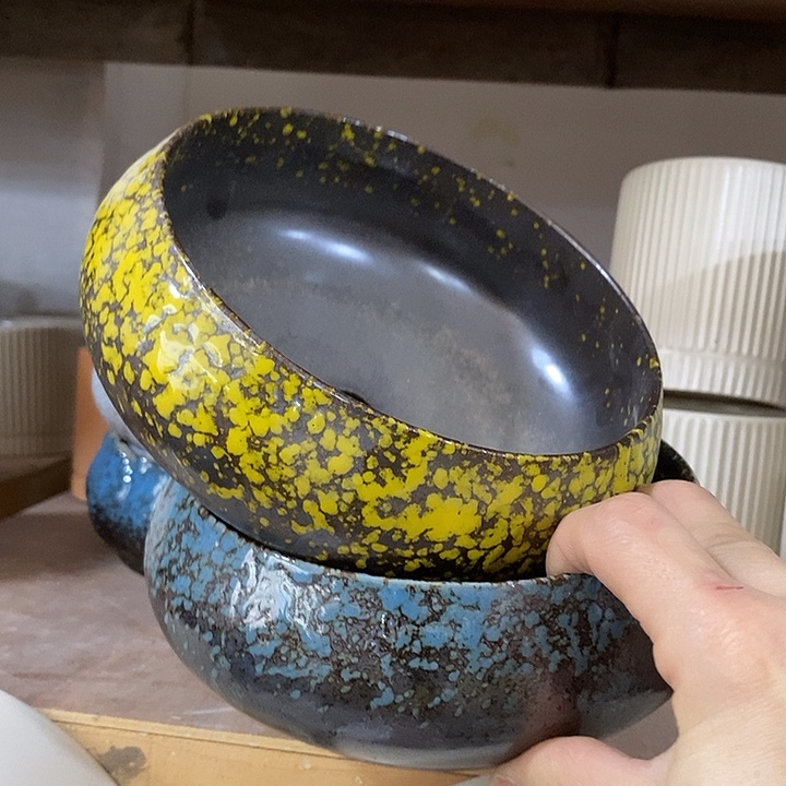 陶盆有孔 瑕疵针孔漏釉介意勿拍外口 16外高6