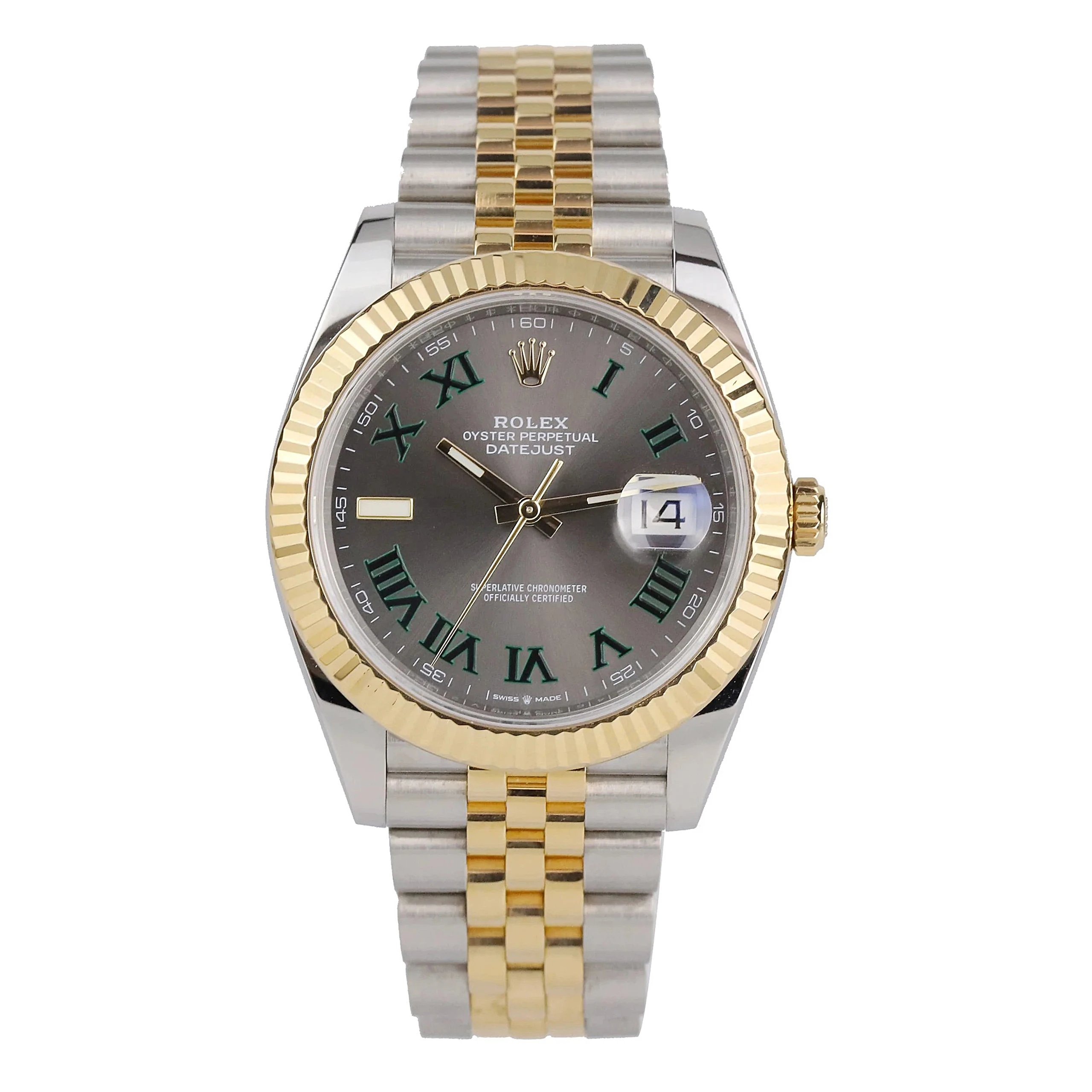 全新未使用 Rolex/劳力士 礼尚往来25年126333绿萝男表2p8f9