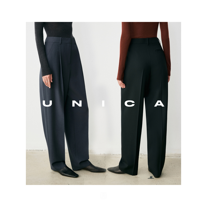 UNICA/微锥显瘦百搭_加厚强捻精纺羊毛利落腿型西裤长裤