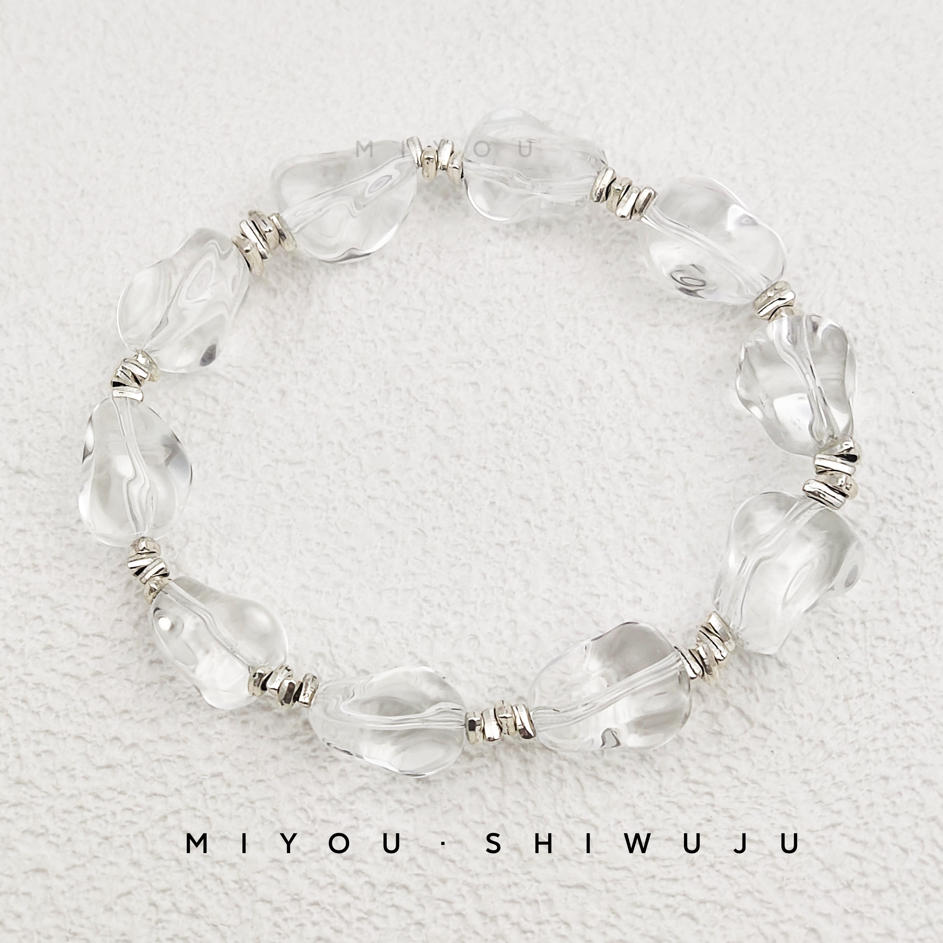 合金手链 【伏特+】白色不规则透色手串轻奢时尚百搭简约气质