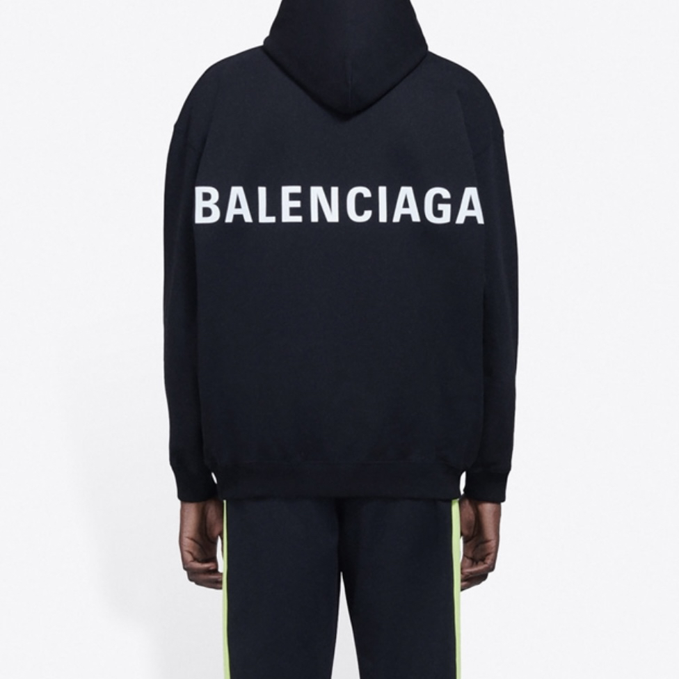 99新 Balenciaga/巴黎世家 6015背后大Logo印花连帽卫衣/S码/99新