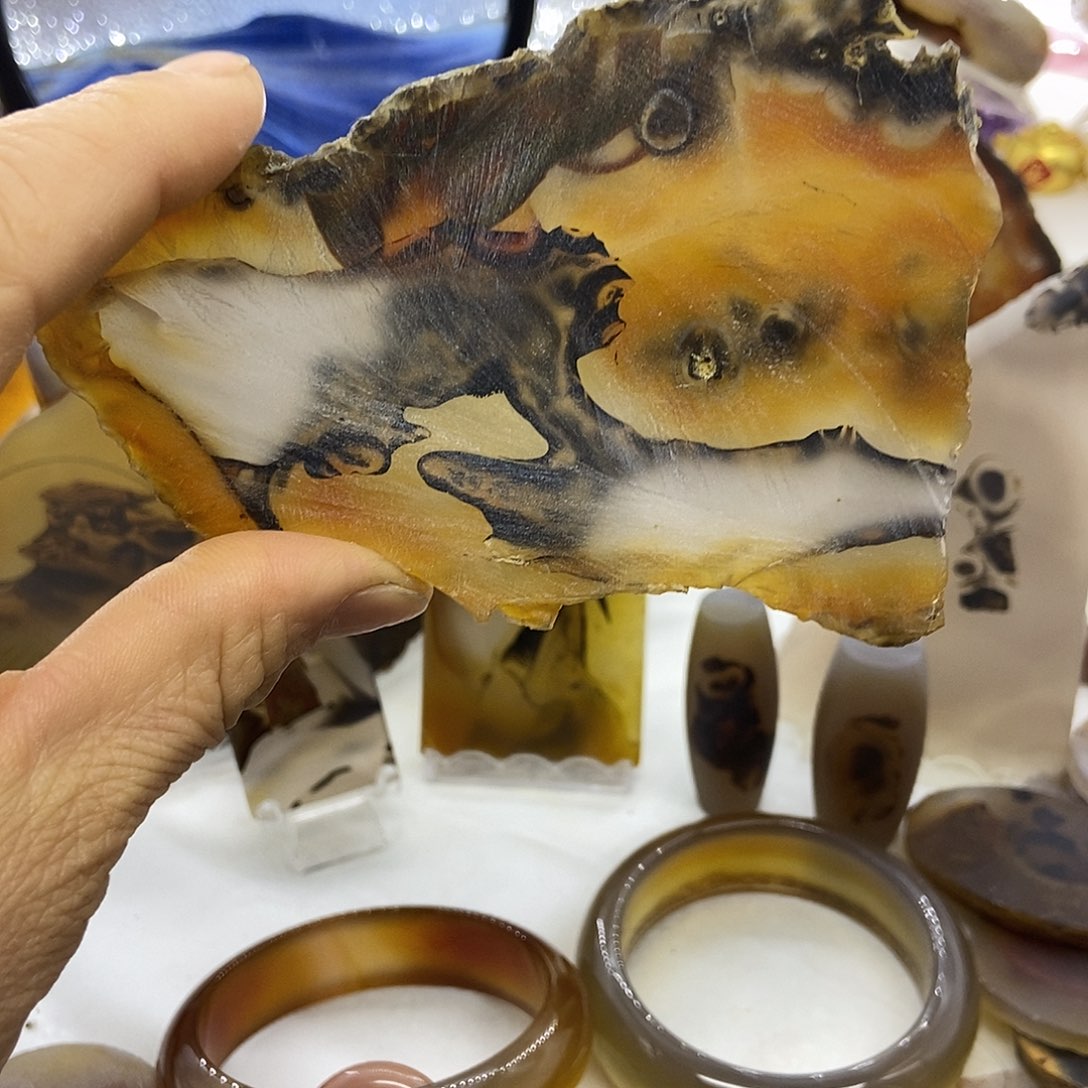 憨***爸定制玛瑙巴玉玛瑙象形花牌