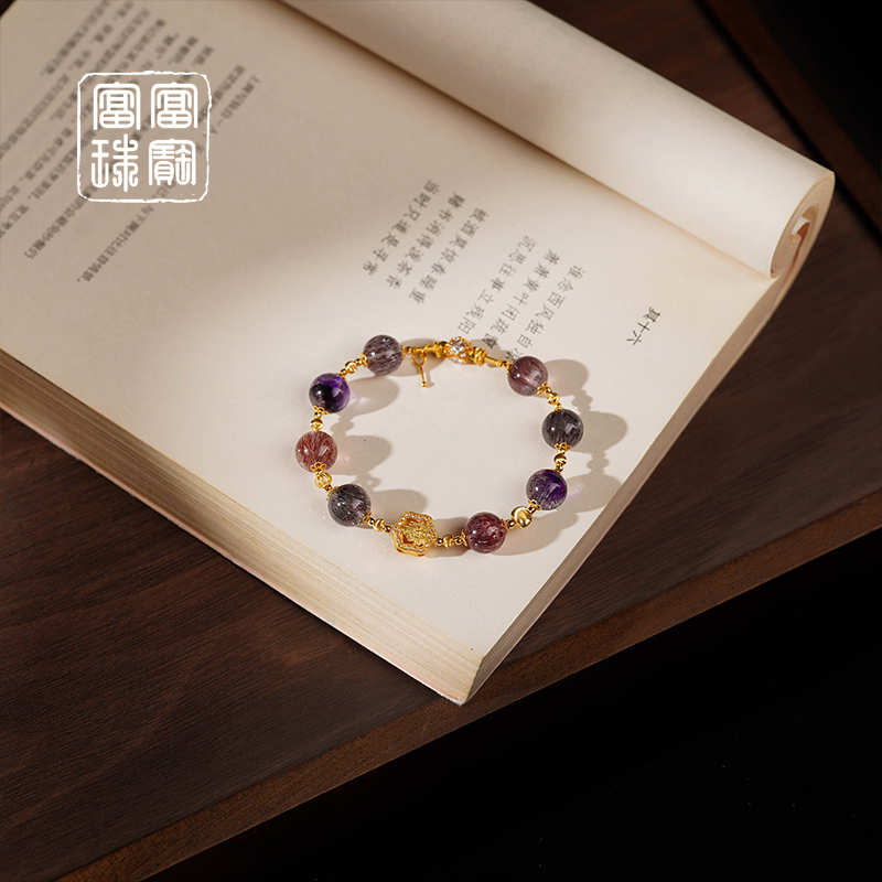 【景超】富富珠宝 水晶18k金气质手串（天然珠宝多样性发）