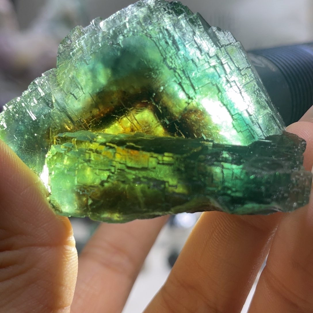 石材纳米比亚黄心萤石