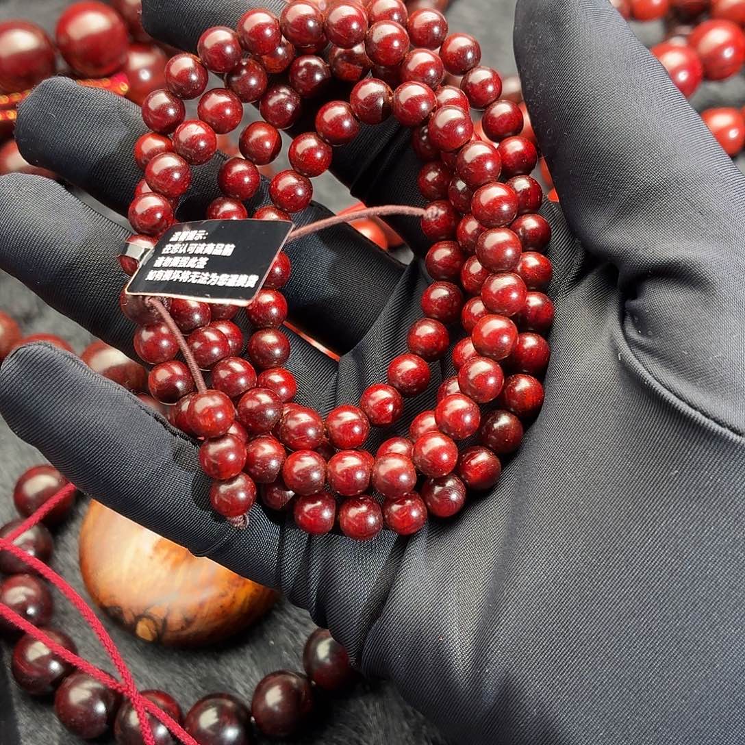 万***）手串/手链小叶紫檀龙鳞顶泥108