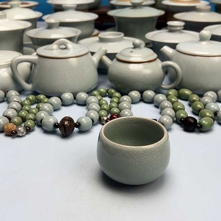 杯粉青釉罗汗杯原矿原釉原产地