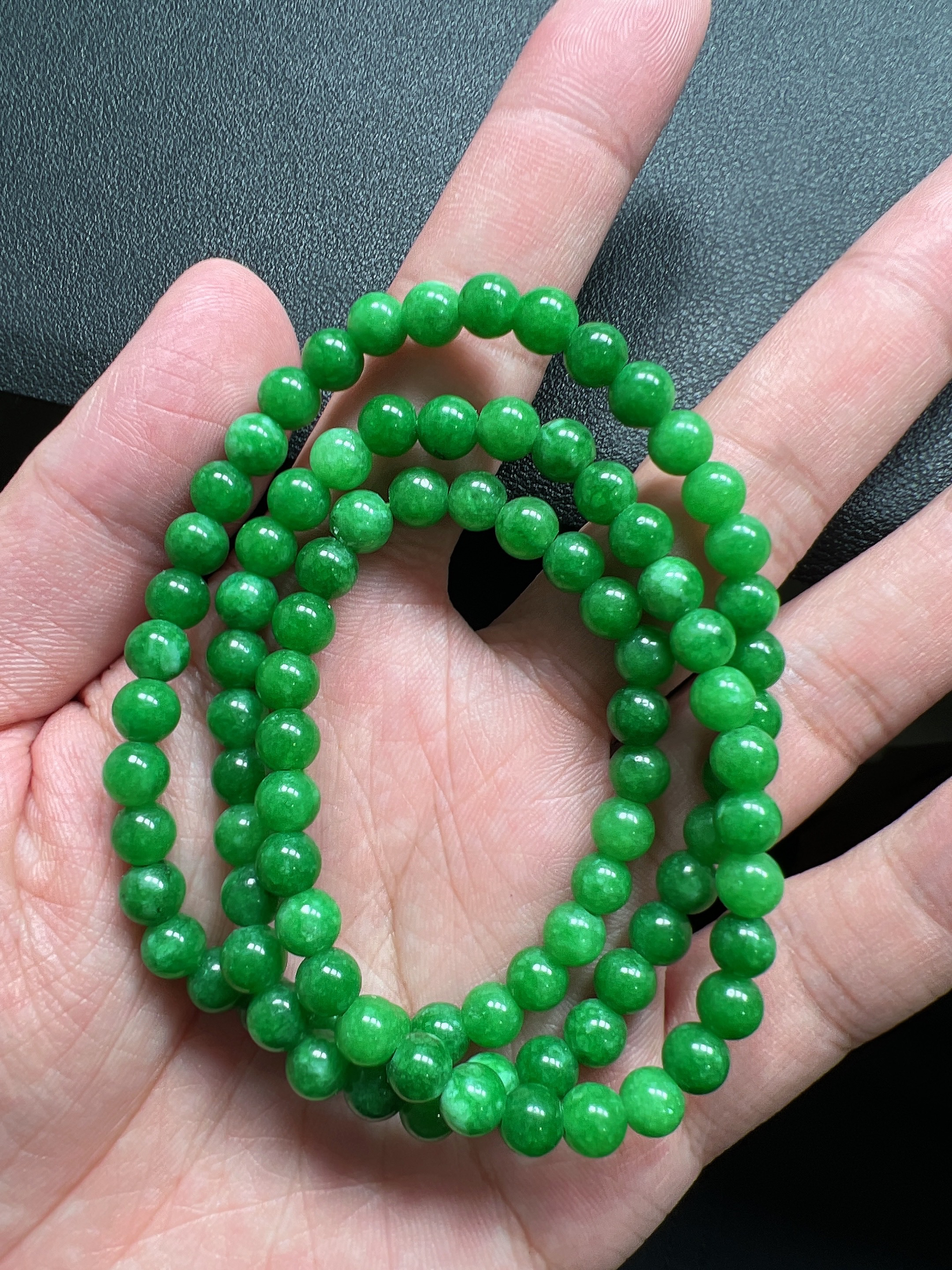 266号缅料色浓色辣阳绿满绿项链卡6 3圈随机发一件多样性长链