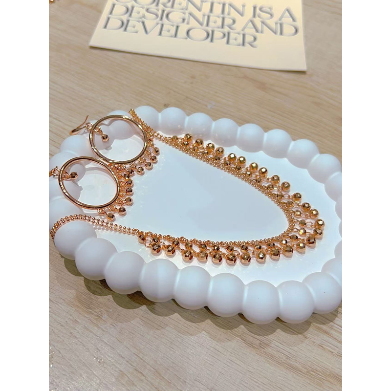 铜项链 铜合金套装百搭项链气质耳钉小众138